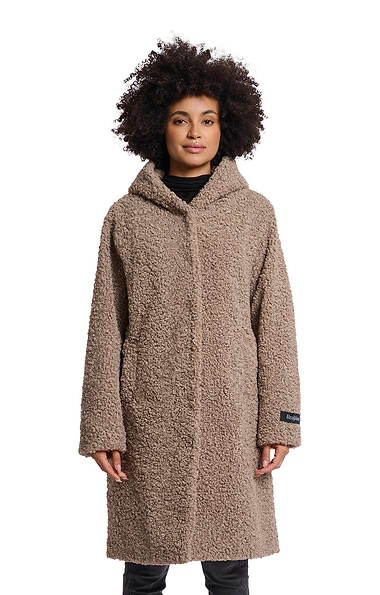 Ladies Rino & Pelle Longline Teddy Coat with Hood