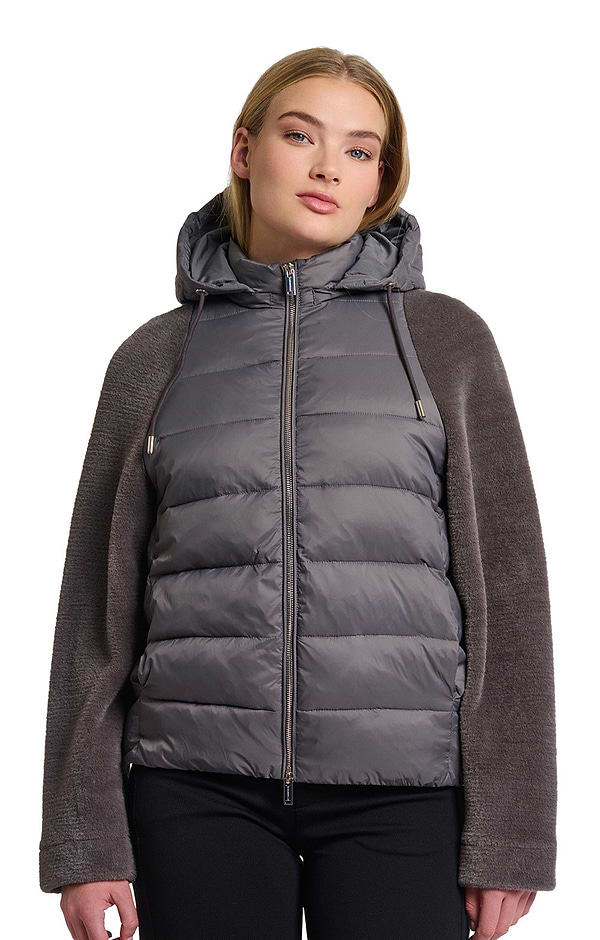 Ladies Rino & Pelle Quilt Body Knit Sleeve Jacket