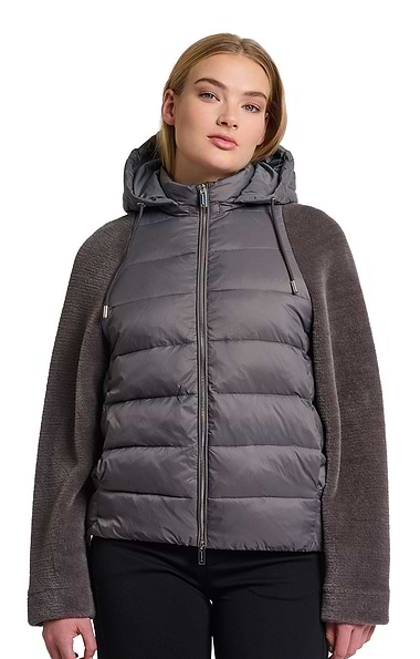 Ladies Rino & Pelle Quilt Body Knit Sleeve Jacket
