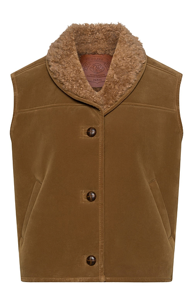 Ladies Orfeo Paris Faux Fur And Suede Gilet