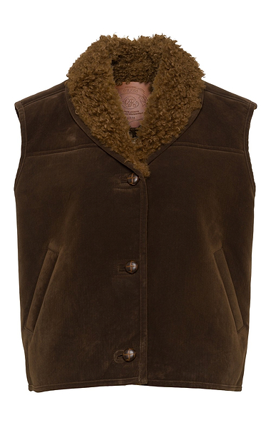 Ladies Orfeo Paris Faux Fur And Suede Gilet