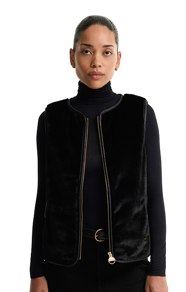 Ladies Barbour International Oulton Faux Fur Waistcoat