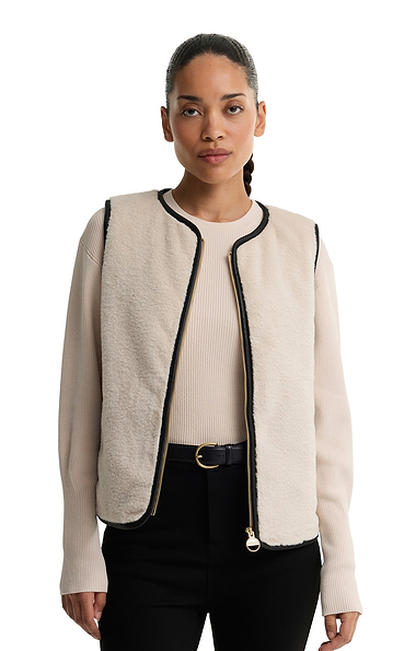 Ladies Barbour International Oulton Faux Fur Waistcoat