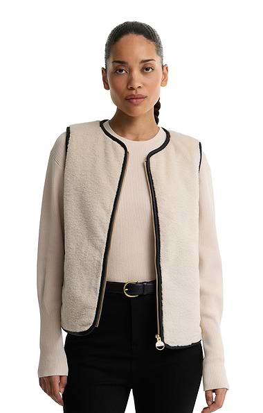 Ladies Barbour International Oulton Faux Fur Waistcoat