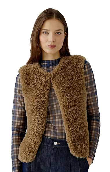 Ladies Oui Faux Fur Gilet