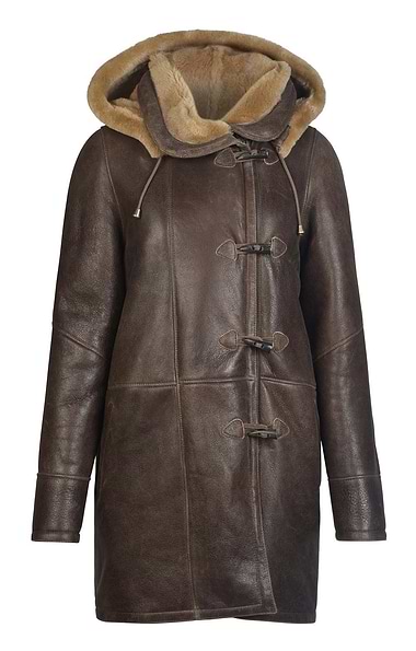 Ladies Sheepskin Duffle Coat