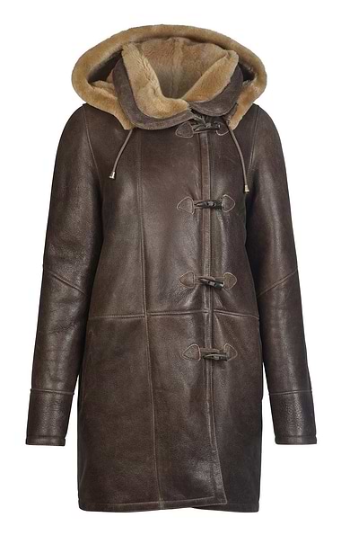 Ladies Sheepskin Duffle Coat