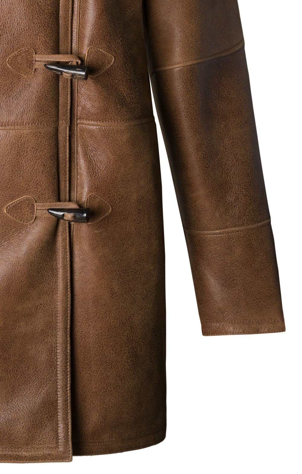 Ladies Sheepskin Duffle Coat, Brown - House of Bruar