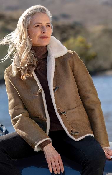 Ladies Sheepskin Toggle Jacket