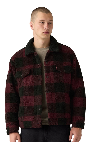 Men's Levi’s Type 3 Sherpa Plaid Trucker Jacket