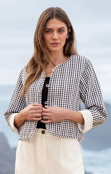 Ladies Cotton Reversible Print Quilted Jacket