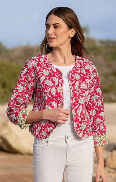 Ladies Cotton Reversible Print Quilted Jacket