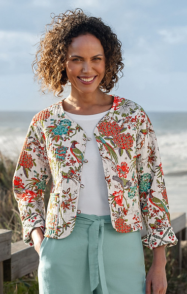 Ladies Cotton Reversible Print Quilted Jacket