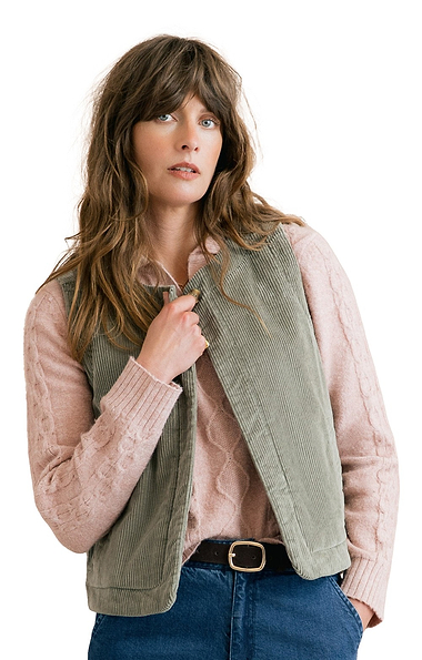 Ladies Lily & Me Twilight Plain Cord Gilet