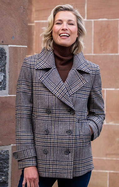 Ladies British Tweed Double-Breasted Coat