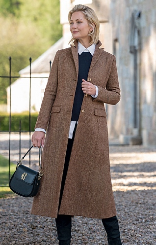 Ladies Single Breasted Full Length Coat