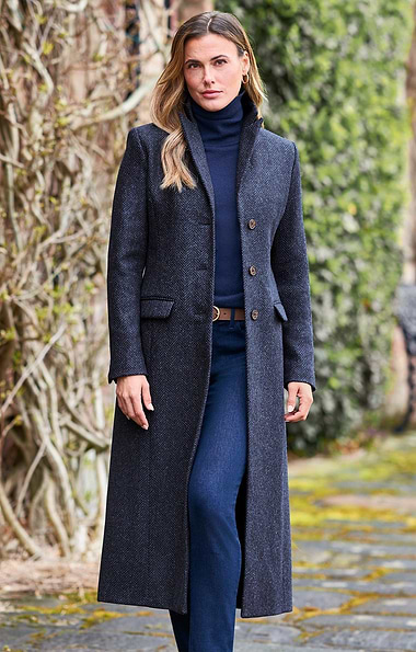 Ladies Single Breasted Full Length Coat