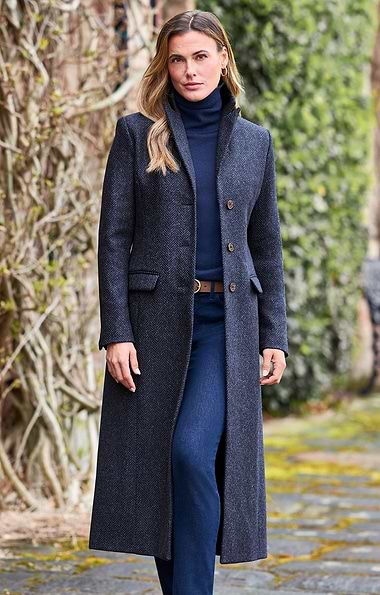 Ladies Single Breasted Full Length Coat