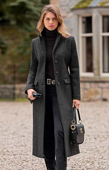 Ladies Single Breasted Full Length Coat