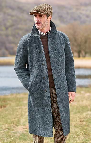 Men's Raglan Sleeve British Tweed Coat