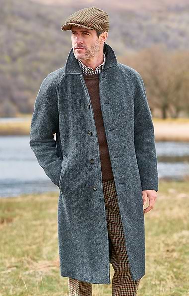 Men's Raglan Sleeve British Tweed Coat