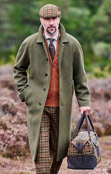 Men's Raglan Sleeve British Tweed Coat