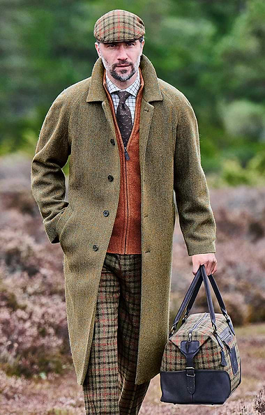 Men's Raglan Sleeve British Tweed Coat