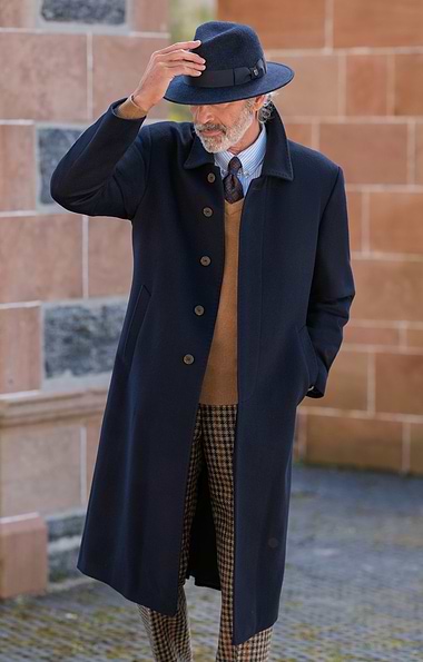 Men's Inset Sleeve Cashmere Coat