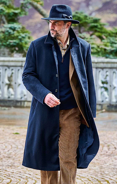 Men's Inset Sleeve Cashmere Coat