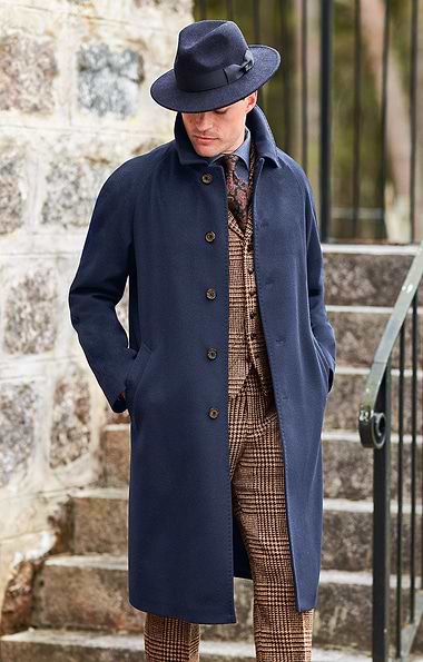 Men's Raglan Sleeve Cashmere Coat