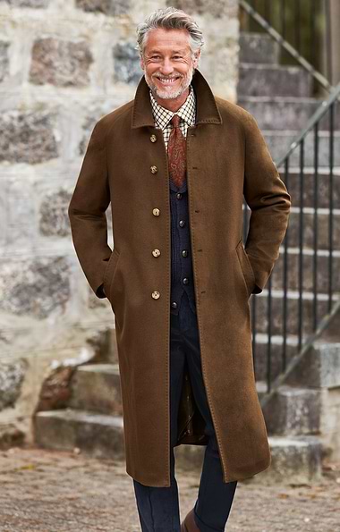 Men's Raglan Sleeve Cashmere Coat