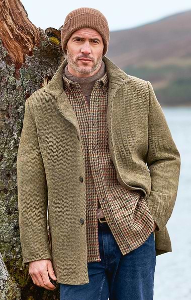 Men's Tweed Car Coat
