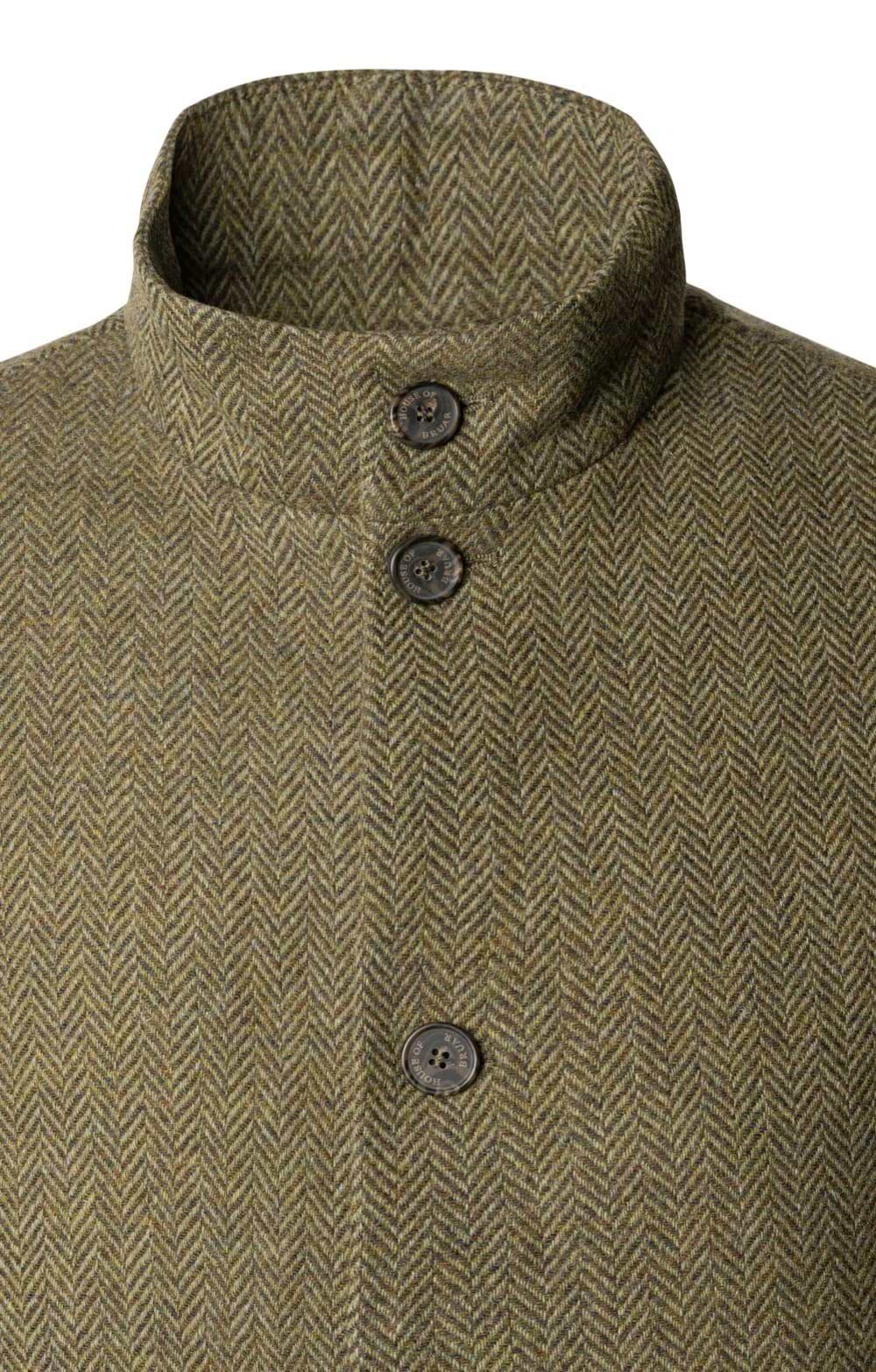 Mens Tweed Car Coat, Grey, Green - House of Bruar