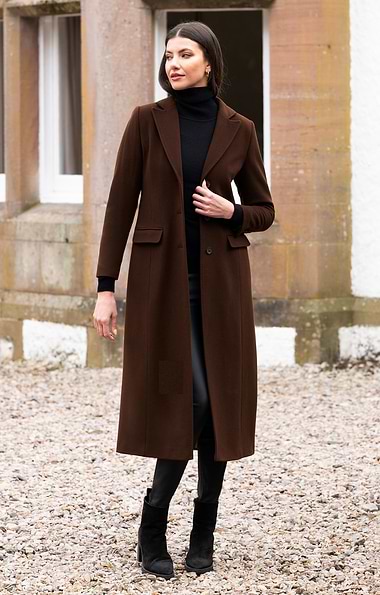 Ladies Wool & Cashmere Full Length Coat