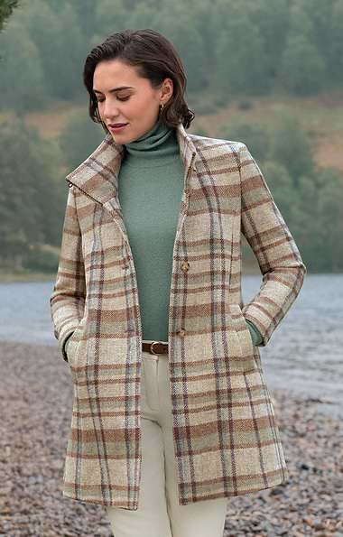 Ladies Harris Funnel Coat