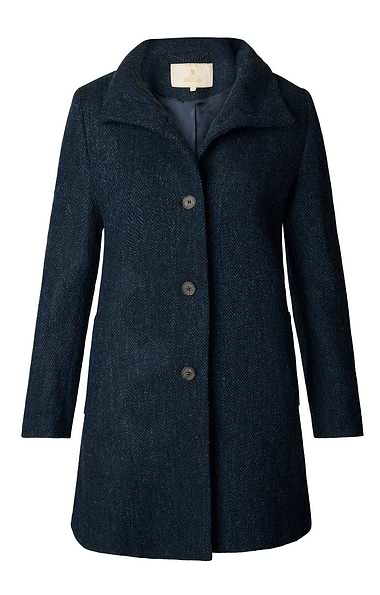 Ladies Herringbone Harris Tweed® Funnel Coat