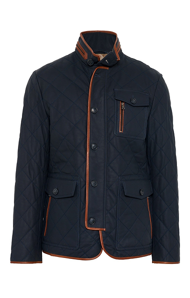 Men's Leather Quilted Jacket
