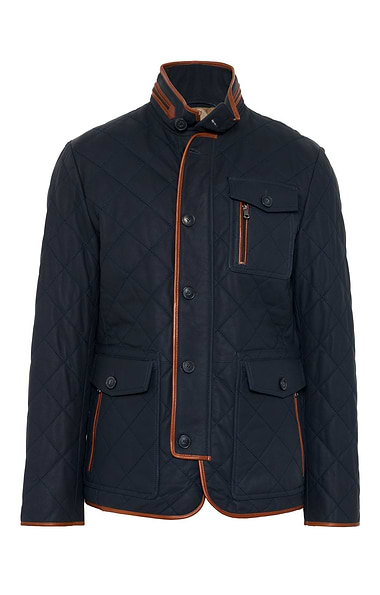 Men's Leather Quilted Jacket