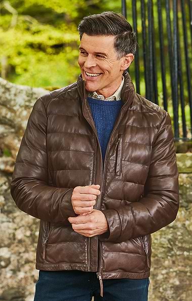 Men's Padded Nappa Leather Jacket