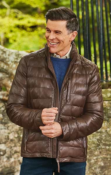 Men's Padded Nappa Leather Jacket