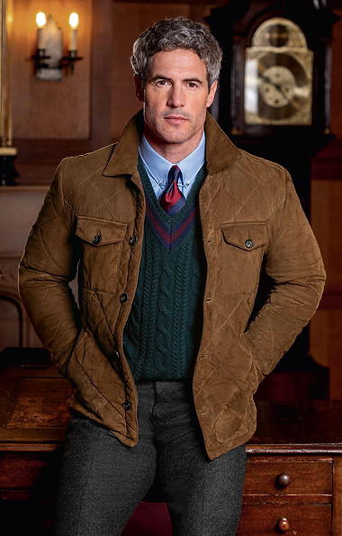 Men’s Quilted Suede Utility Jacket