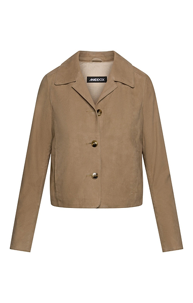 Ladies Cropped Suede Blazer Jacket