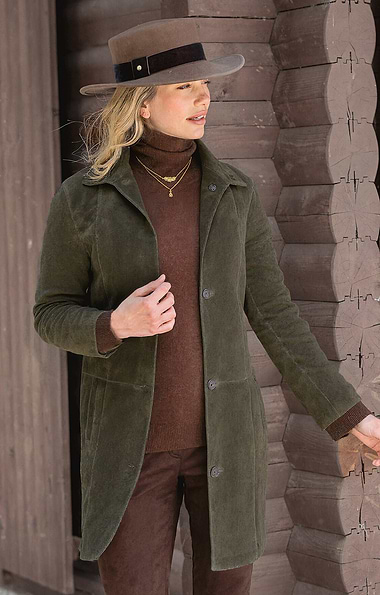 Ladies Long Suede Jacket