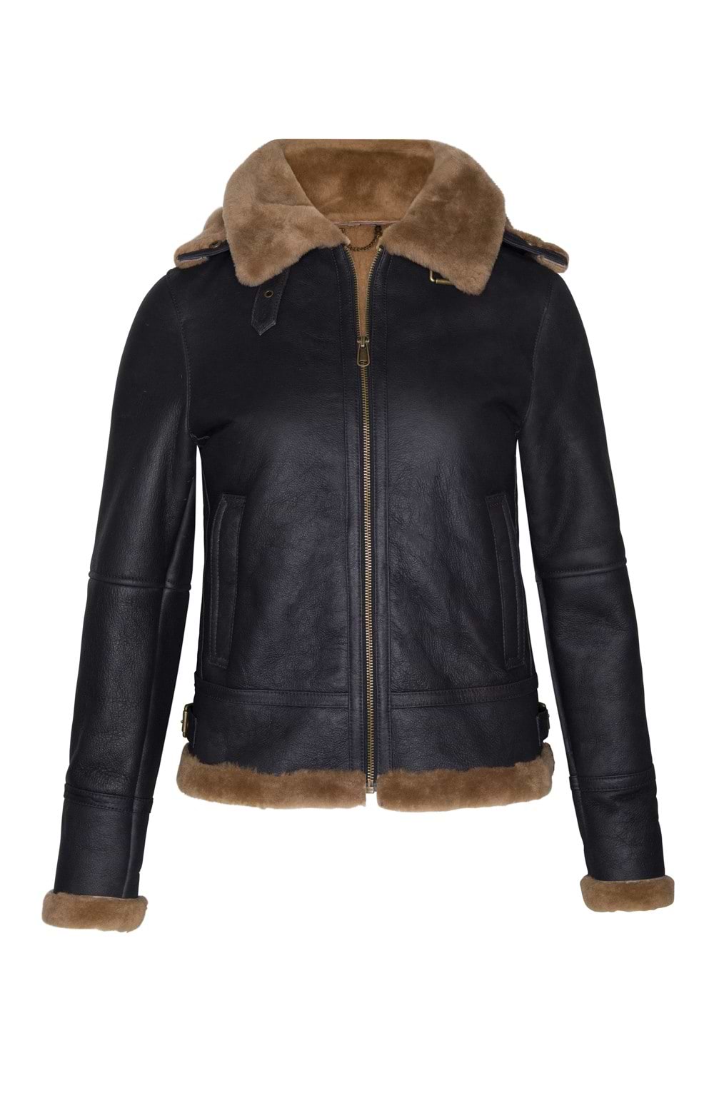 Ladies Leather Aviator Jacket, Brown House of Bruar