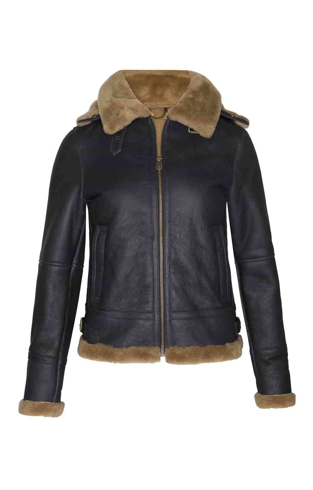 Ladies Leather Aviator Jacket, Brown House of Bruar