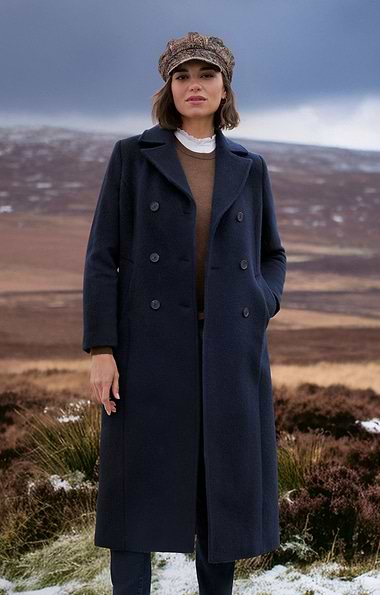 Ladies Wool & Mohair Double Breasted Coat