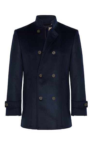 Men's Wool Cashmere Faux Double Breasted Coat