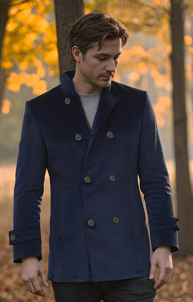 Men's Wool Cashmere Faux Double Breasted Coat