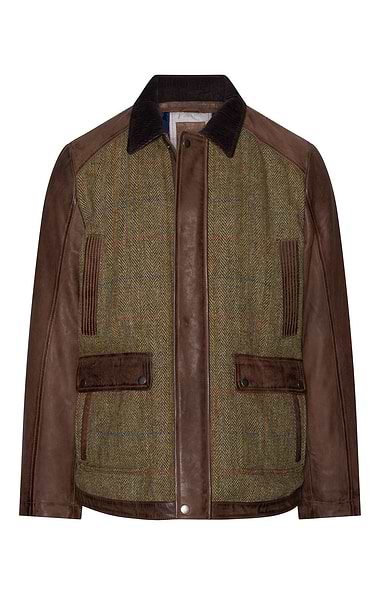 Men's Harris Tweed® and Leather Field Coat