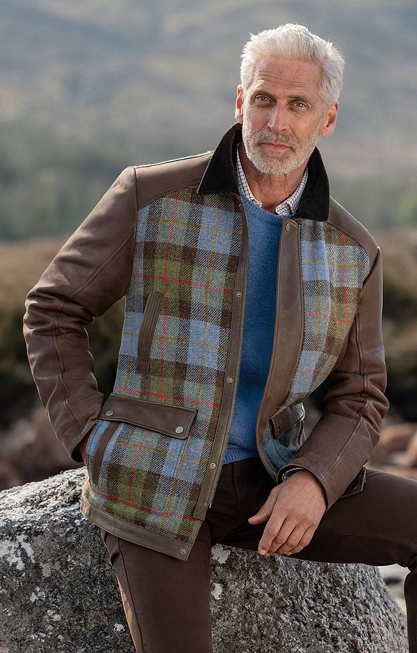 Men's Harris Tweed® and Leather Field Coat